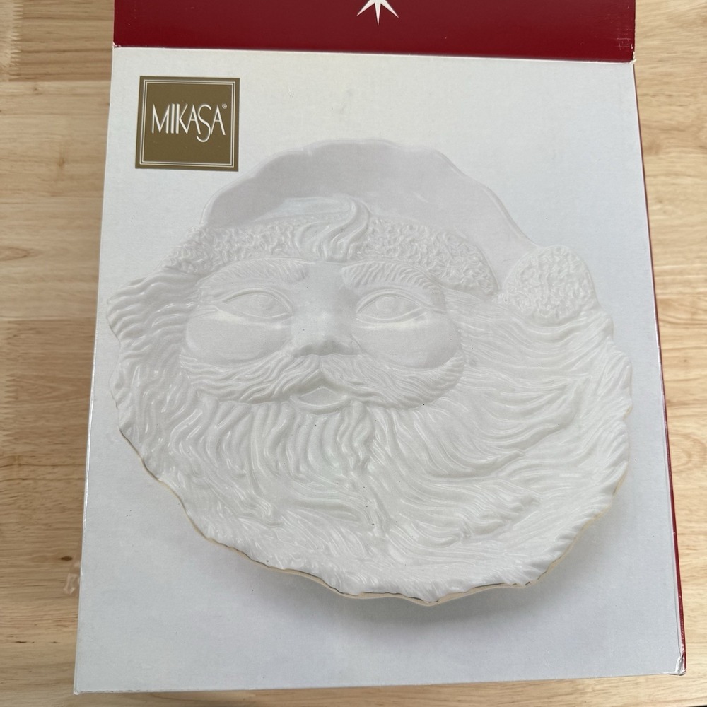 Mikasa Christmas Santa's Cookie Plate Holiday Hostess Serving Porcelain Vintage